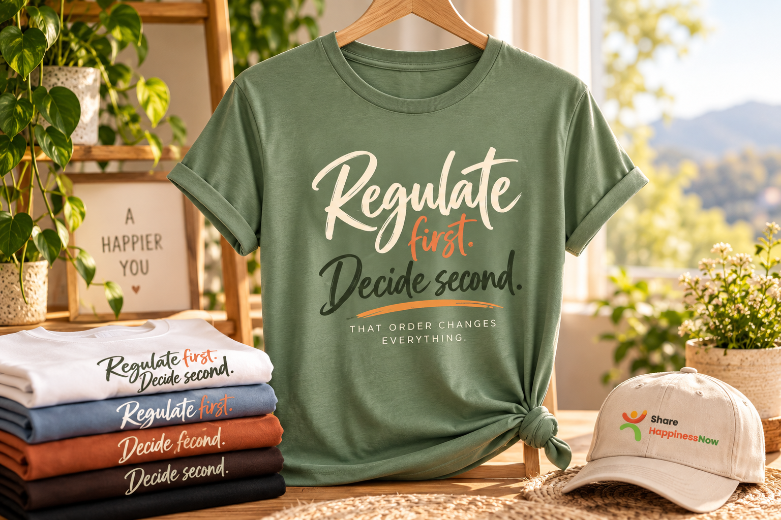 RISE Motivational T-Shirts — a green tee with an uplifting RISE-inspired message